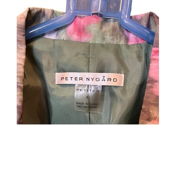 Peter Nygard Petites Pink Floral Short Lined Blazer Pockets Sz 4 - Picture 4 of 12